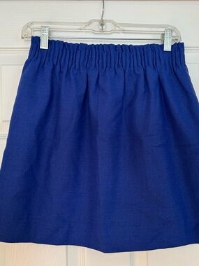 J. Crew Royal Blue Mini Skirt with Paper Bag Waist